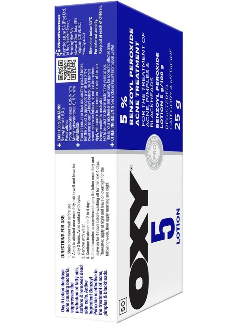 OXY 5 Lotion 25G Benzoyal Peroxide Lotion 5g 100g - Image 1